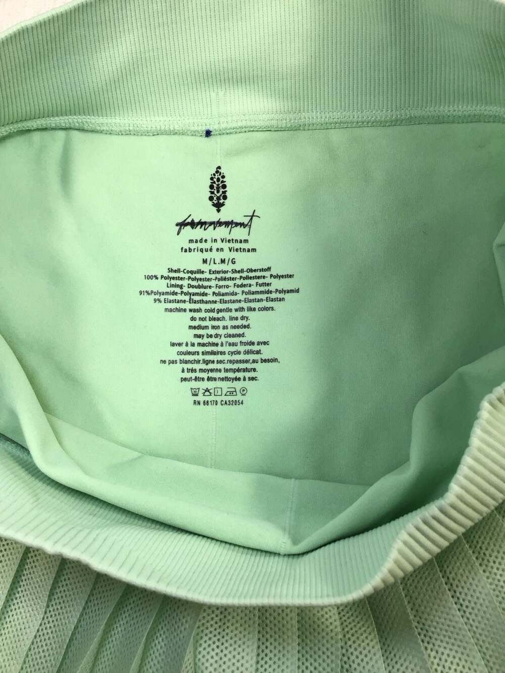 FP Movement Rally Pleated Mesh Miniskort M/L Mint Green Sporty Athletic - Picture 9 of 11